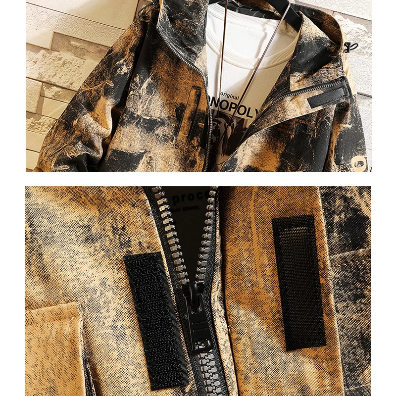 Куртка Onnestun Мужская камуфляжная с капюшоном ветровка в стиле хип-хоп стиль