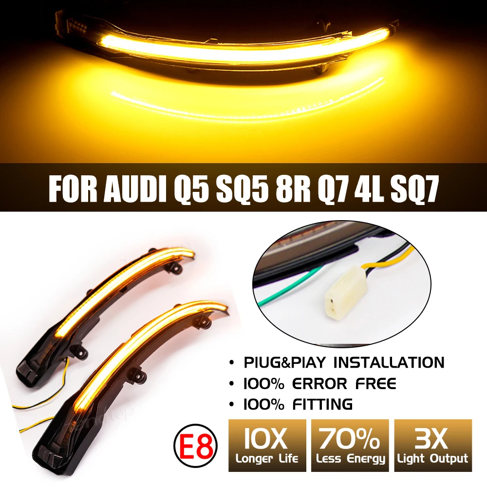 

For Audi Q5 SQ5 8R 2010 2014 2015 2016 2017 Q7 4L SQ7 Dynamic Blinkers Led Light For Turn Signal Side Mirror Indicator Light