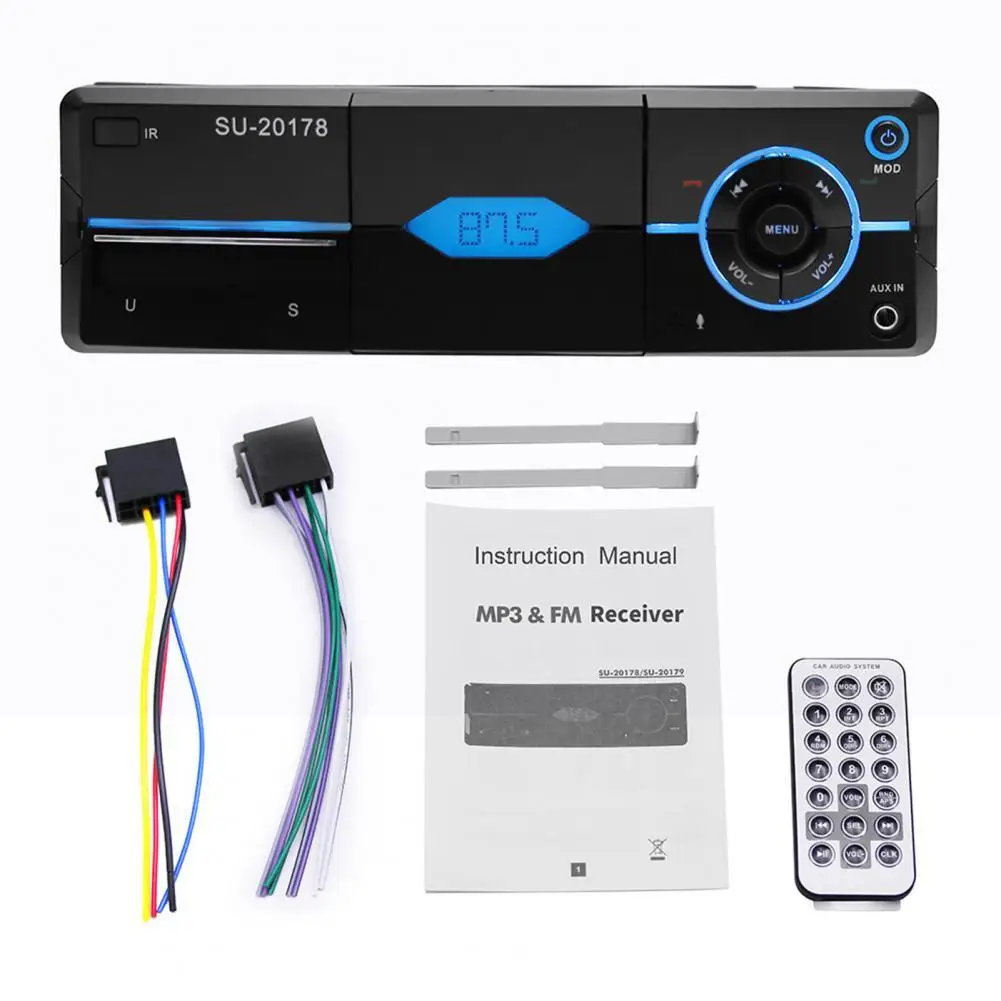 

60% Dropshipping!!SU-20178 Car MP3 Player Bluetooth-compatible Hands-free Call Card Radio Player with Phone Holder for Vehicles