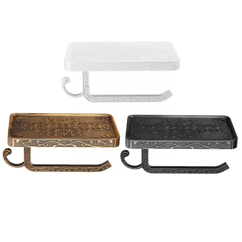 Bathroom Shelves Antique Bronze Carving Toilet Roll Phone Wall Paper Mounted With Shelf Holder Rack Z8m2 | Обустройство дома