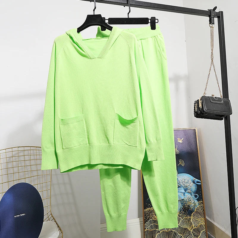 

Женский трикотажный спортивный костюм, свитер и брюки-карандаш, 4 цвета