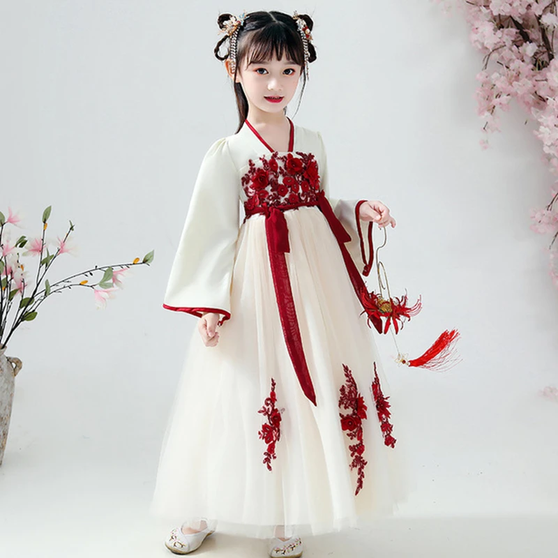 Детское платье hanfu для девушек в Восточном китайском стиле