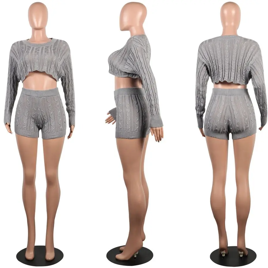 Женский комплект из двух предметов HAOYUAN сексуальный клубный костюм свитер