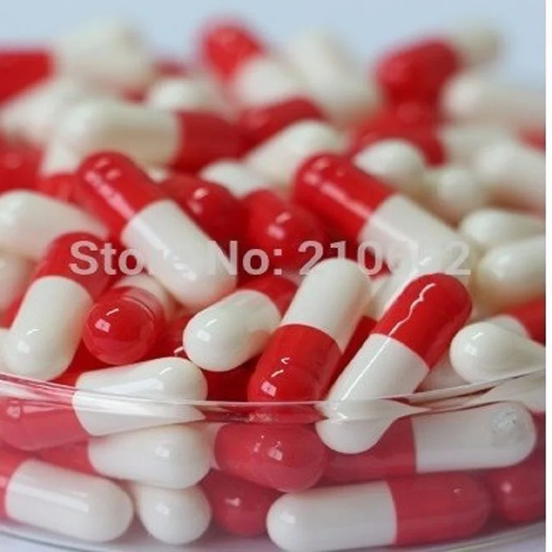 

00# 10,000pcs,HPMC seperated empty gelatin capsules! red-white colored, hard gelatin empty capsule size 00 /Tattoo accessories