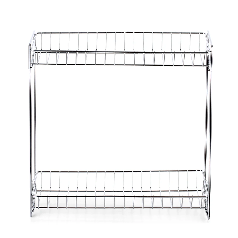 Hot New 2 Tier Spice Rack Standing Home Kitchen Bathroom Countertop Storage Organizer Bottle Shelf Holder Chrome | Дом и сад