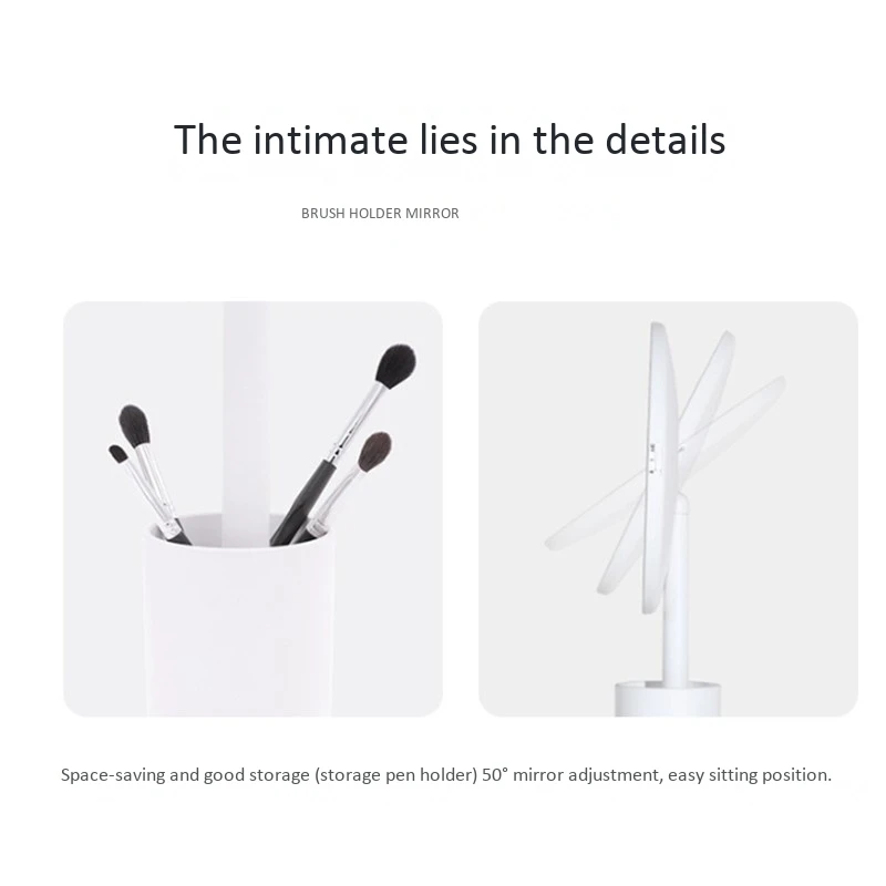 

Portable Makeup Mirror Pocket Mirror Led Folding Storage HD Fill Light Travel Charging Beauty Mirror