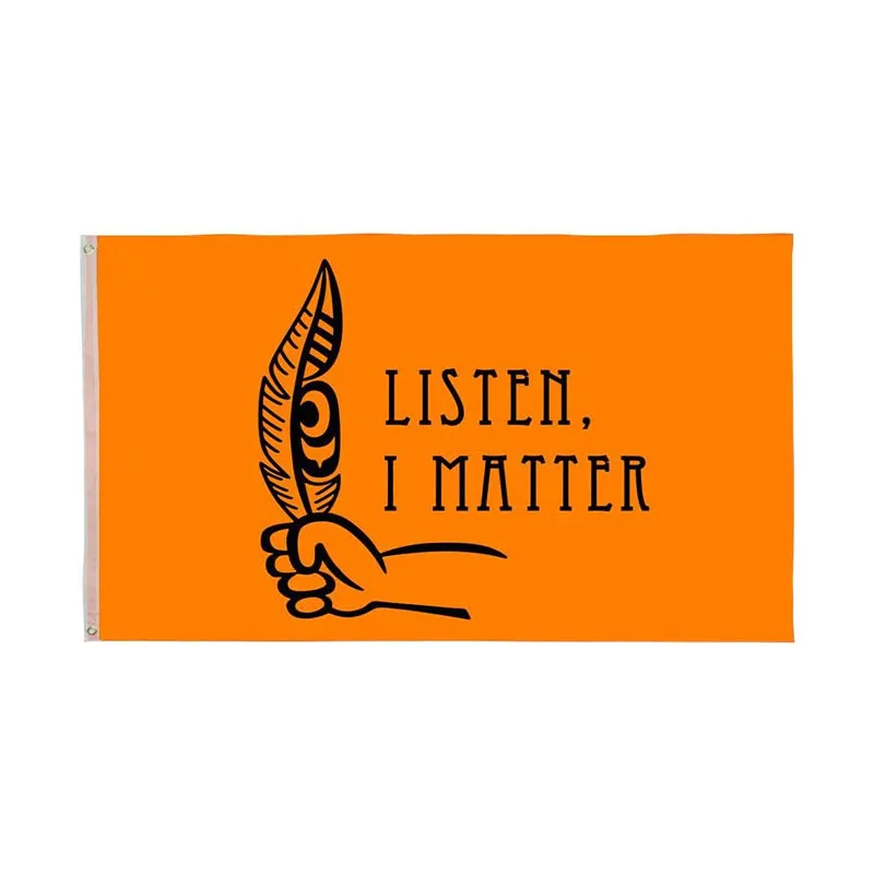 

3 x 5 ft Listen I Matter Flag Banner Polyester with Brass Grommets for Indoor Outdoor 90 x 150 cm
