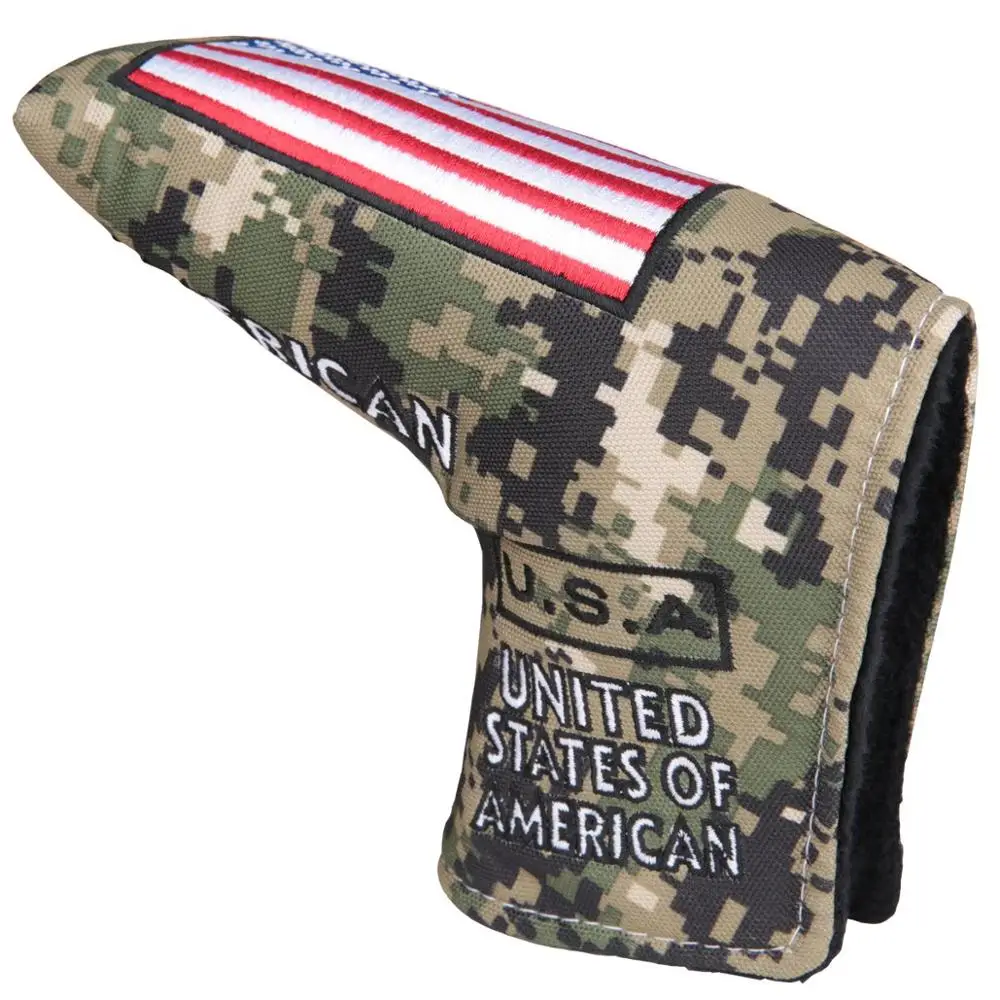 1pc Golf Club Putter Head Cover Camouflage Style with USA Flag Embroidery Blade | Спорт и развлечения