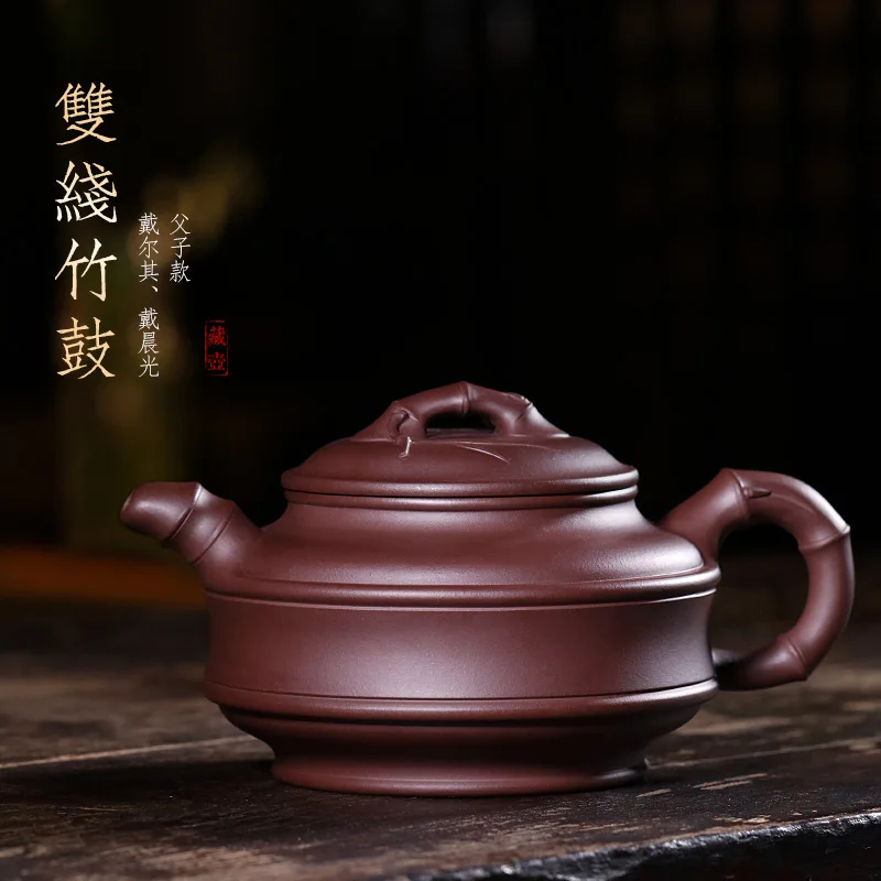 

★are recommended pure manual teapot decals bamboo section of the large capacity bamboo tea service model in double drum