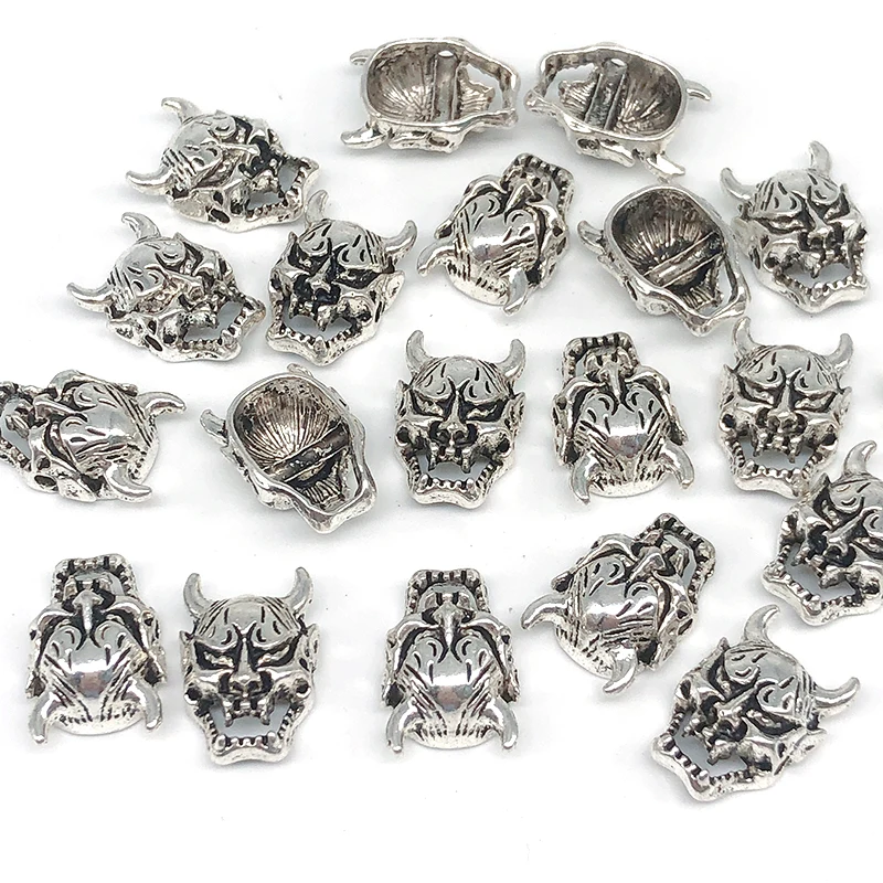 

20pcs/lot Skull Head Alloy Zinc Beads 11*14mm Animal Beads Bracelet for Jewelry Making Metal Vintage Silver Plated Beads