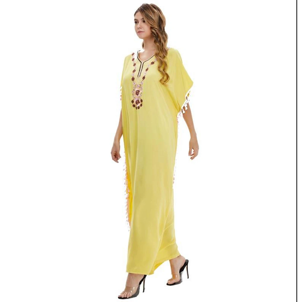 

Eid Muslim Abaya Dress Short Sleeve Ramadan Eid Mubarak Dubai Turkey Islamic Clothing Robe Longue Vestidos Women De Mujer Gown