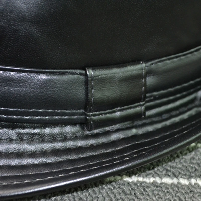 Одноцветная кожаная мужская шляпа с широкими полями Stetson Fedoras британские шляпы для мужчин/женщин Gentman черная облегающая джазовая хип-хоп Gorras