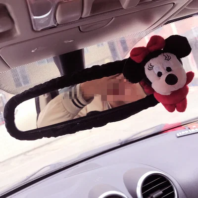 

Rearview mirror cover New cute bear rear view mirror set cute cartoon mirror interior accessories