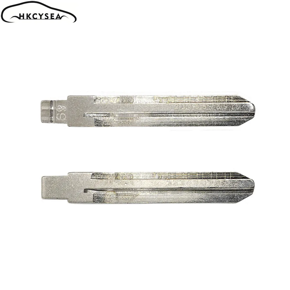 HKCYSEA NO. 69 Выгравированная линия Lishi 2 в 1 Пустая шкала режа зубьев Uncut Key Blade # TOY43R для