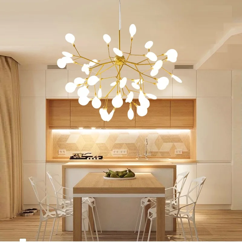 

LED Modern Firefly Chandelier Light Tree Branch Pendent Lamp Bedroom Art Decorative Ceiling Chandelies Hanging Lighting Fixture