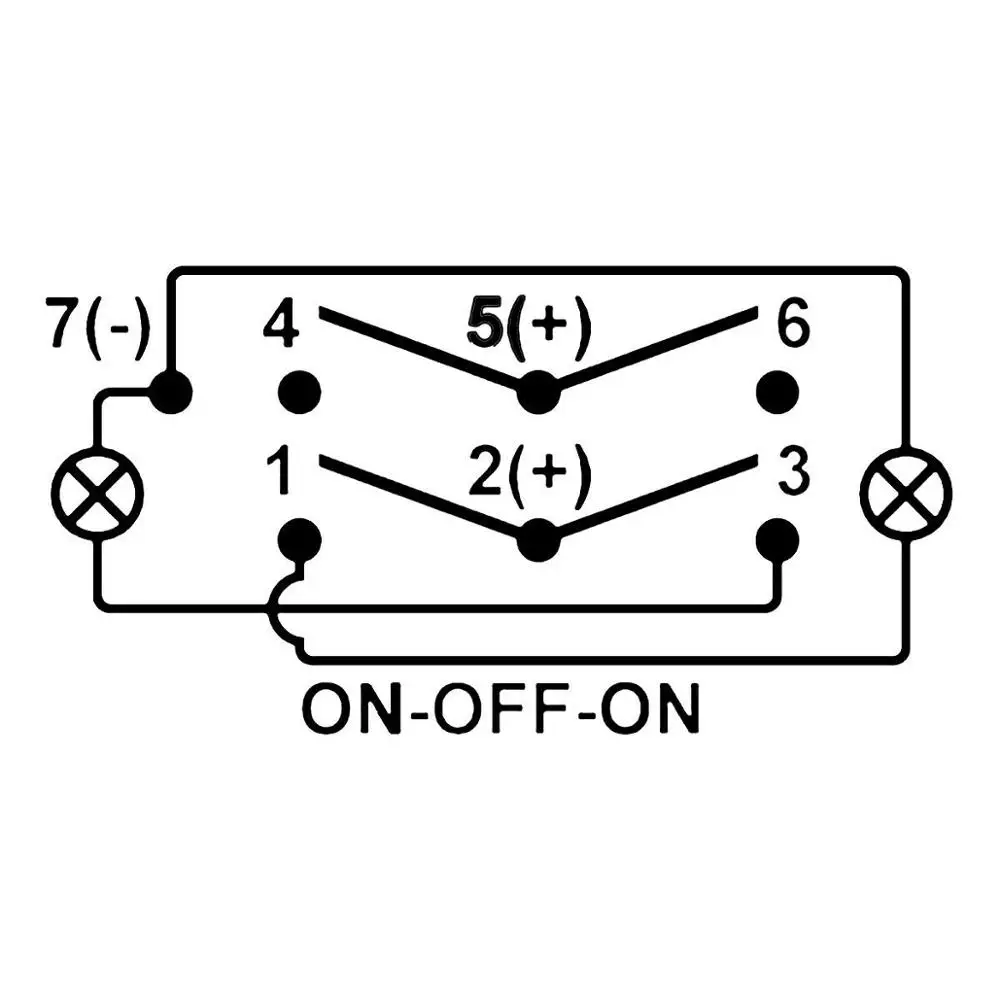 

On-Off-On Waterproof 2 Red LEDs 2 Position Boat Marine DPDT 7-Pin Rocker Switch
