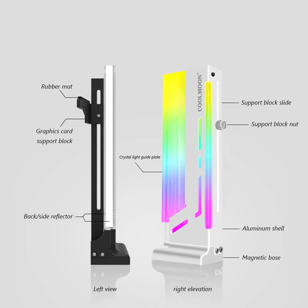 

COOLMOON CM-GH2 Vertical GPU Support Colorful 5V A-RGB Bracket Computer Graphics Video Card Stand GPU Holder