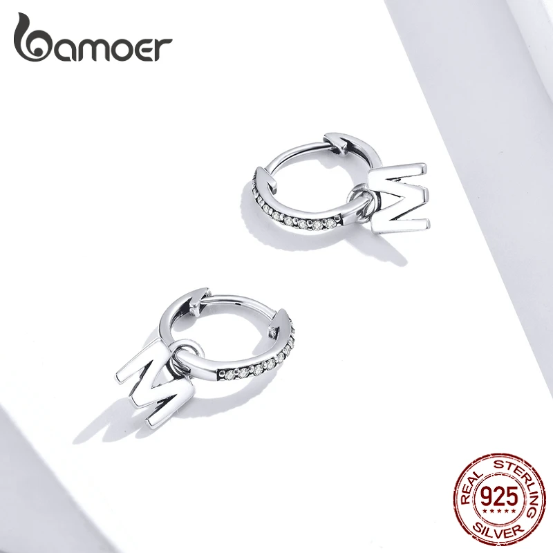 Женские серьги-кольца Bamoer GXE848 изысканные ювелирные изделия из серебра 925 пробы |