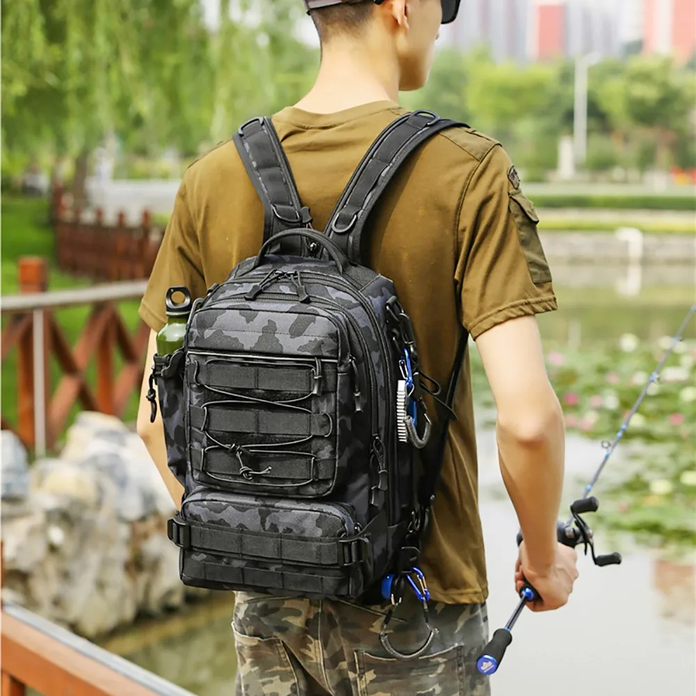 

Fishing Tackle Backpack Storage Bag Outdoor Shoulder Backpack Tactical Water-Resistant Fishing Gear Bag Hunting Shoulder Bag