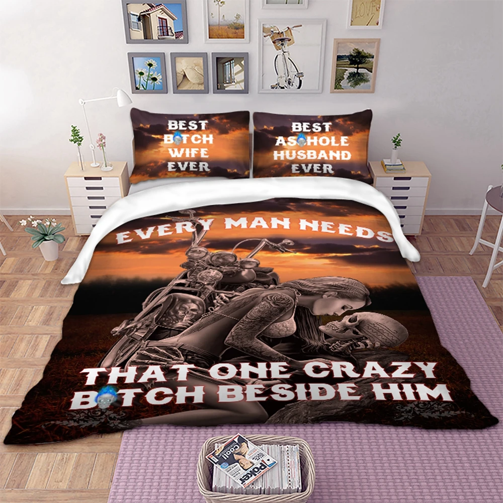 

Adult pattern printed single double queen sizes bed linens set with pillowcases bedding set skull Sexy woman printed duvet cover