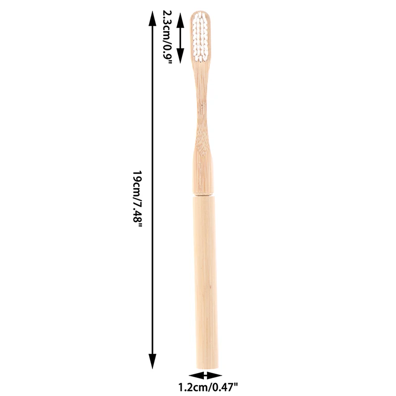 

Bamboo Toothbrush With 2 Replacement Toothbrush Heads Tooth Oral Cleaning Care