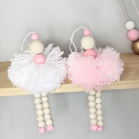 ballet dancer hanging decoration girl adornment wooden beads toy for wall shelf baby kids room nursery ornament photography prop