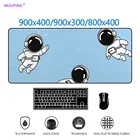 Коврик для мыши 900x400 с изображением космонавта, черный, белый, розовый, синий, xxl
