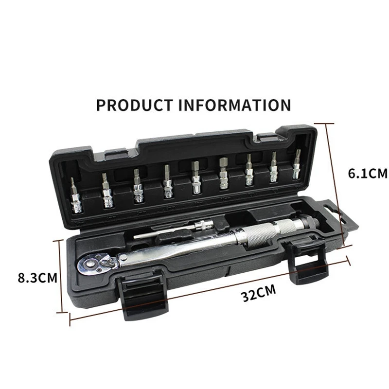 

11-Piece Preset Adjustable Torque Wrench Torque Wrench 1/4 5-25NM Torque Wrench