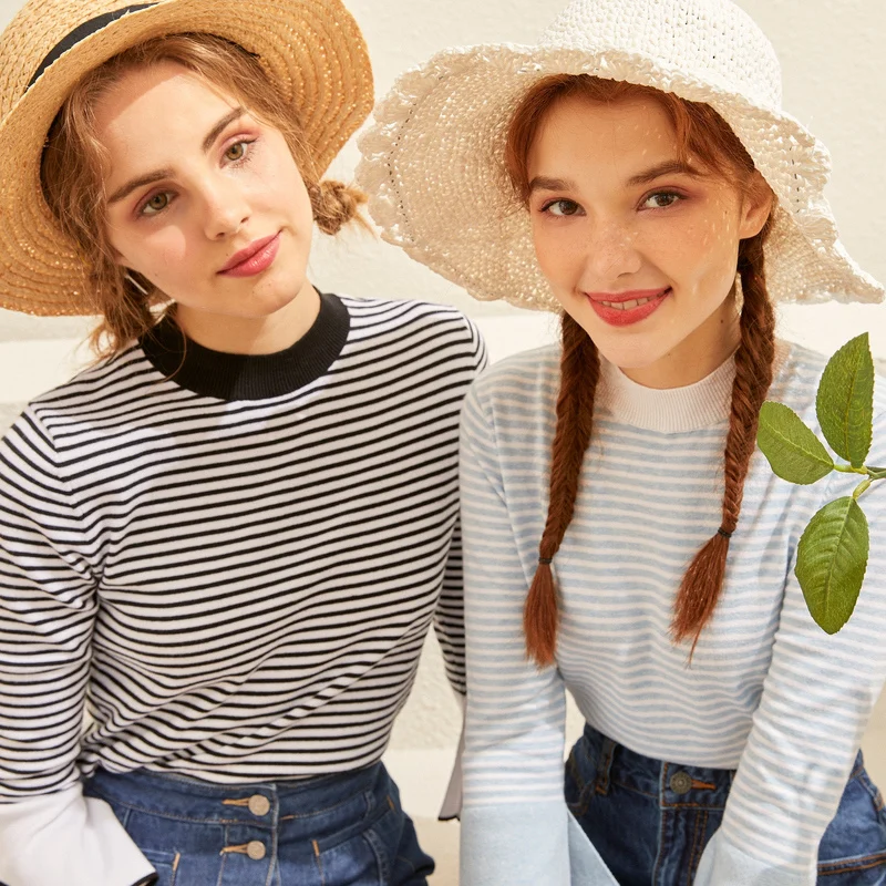Metersbonwe Cotton Knitted Sweater Women Pullovers Turtleneck Autumn Winter Basic Sweaters Korean Style Slim Fit | Женская одежда