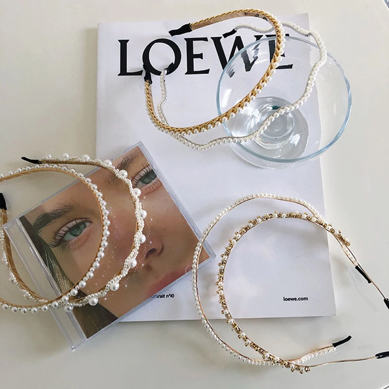 

Жемчужные повязки для волос, обруч для волос с жемчугом, милые аксессуары для волос, обруч для волос, стразы, искусственные головные уборы, п...