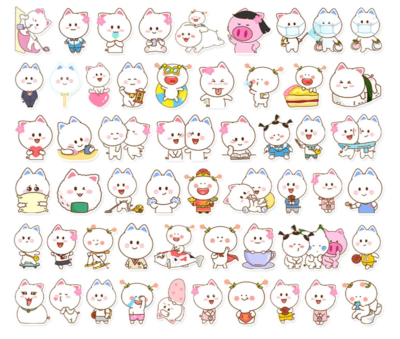 

53 pcs Tao Xiaoxian Graffiti Waterproof Skateboard Travel Suitcase Phone Laptop Luggage Stickers Cute Kids Girl Toys