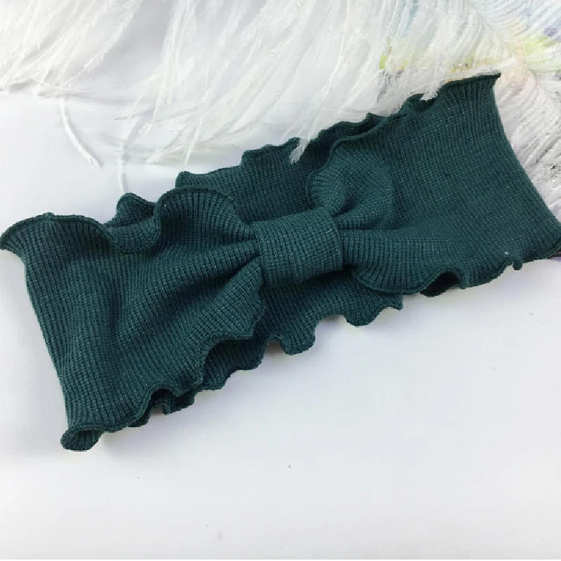 Элегантные женские волнистые кружевные вязаные повязки на голову эластичные