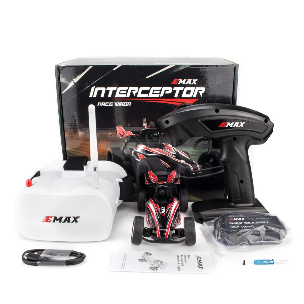 

Emax Interceptor FPV Racing Car 2.4G Radio Control High Speed With Camera Goggle Glasses RC Car 2~3S RTG Version For Kids Gift