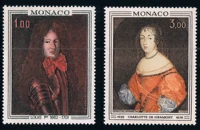 2pcsset new monaco post stamp 1970 royal figure painting 4 engraving stamps mnh