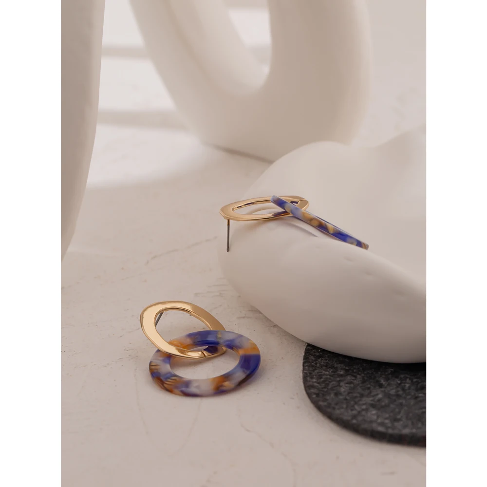 Yhpup модные полимерные круглые акриловые геометрические Длинные висячие серьги