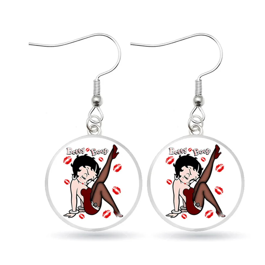 ASZ Betty Boop серьги Harajuku милые Мультяшные картины висячие ювелирные изделия
