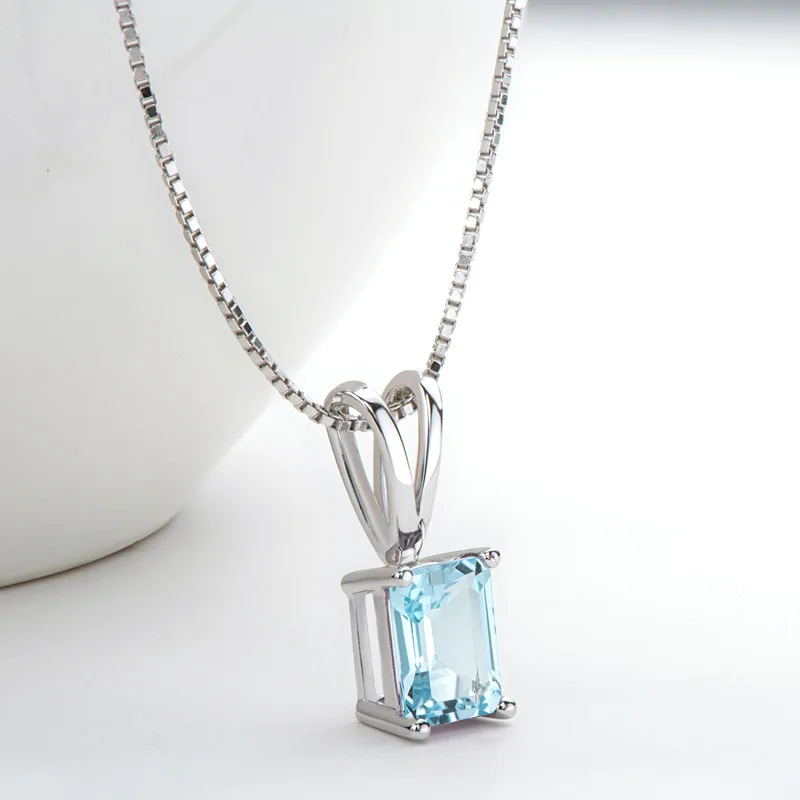 JoyceJelly high quality 925 Silver pendant Natural Topaz Amethyst 6X8MM simple Pendant for women engagement gifts wholesale 2021 | Украшения