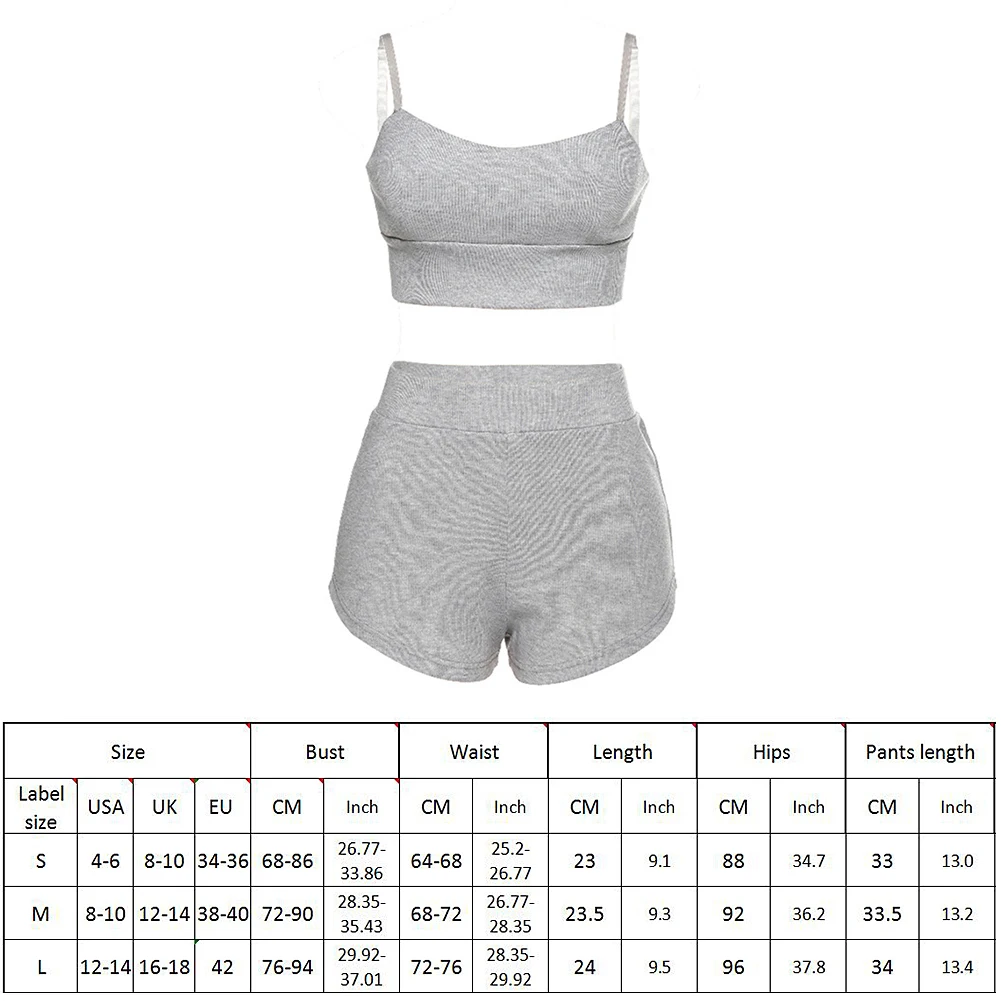 

Ribbed Knitted Two Piece Set Crop Top Strap Shorts Biker Sets Streetwear Spring Summer Clothes Outfit Active Wear