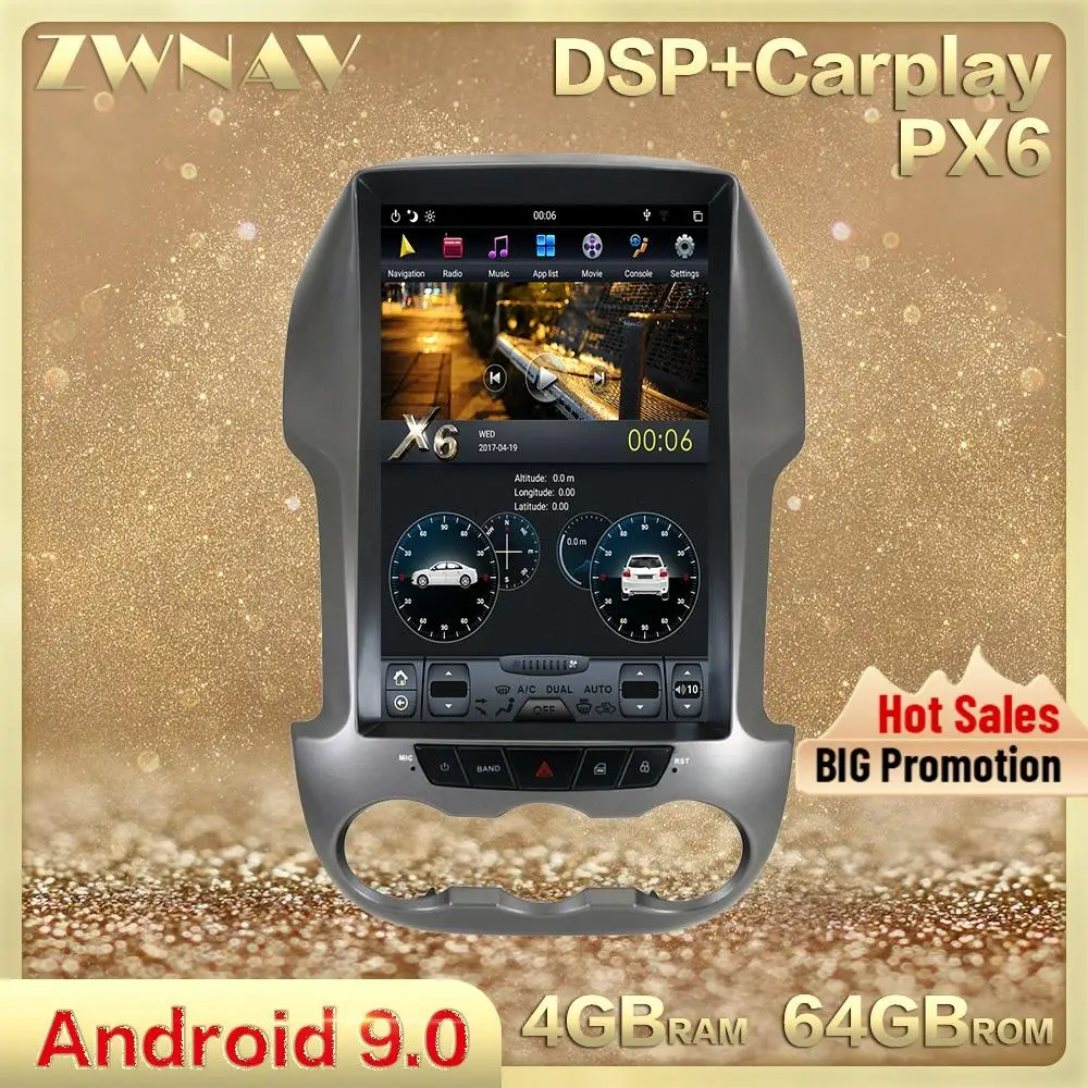 

Carplay вертикальный экран Tesla Android автомобильный мультимедийный плеер для Ford Ranger F250 2011 + GPS авторадио радио автомобильное стерео головное устро...
