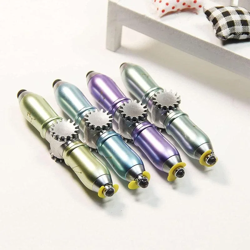 LED Rotating Touch Screen Fingertip Pen New Multifunctional Gyro Blue Ballpoint Dropshipping | Дом и сад