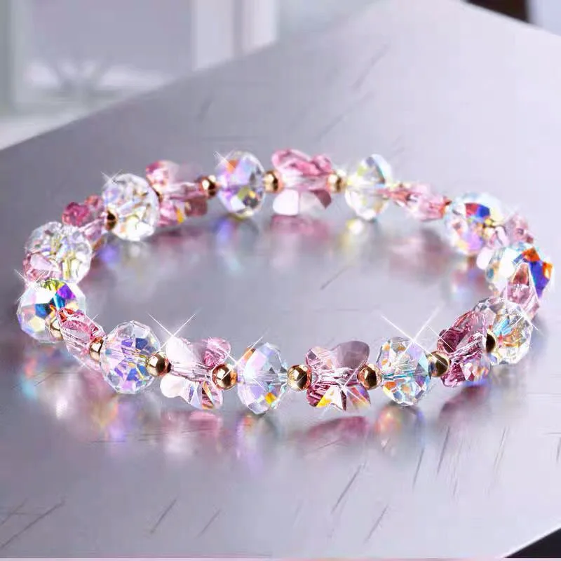 

Exquisite Crystal Ladies Bracelet Meaning Good Luck, Colorful Time Charm, Dazzling Crystal Chain Jewelry Bracelets for Women