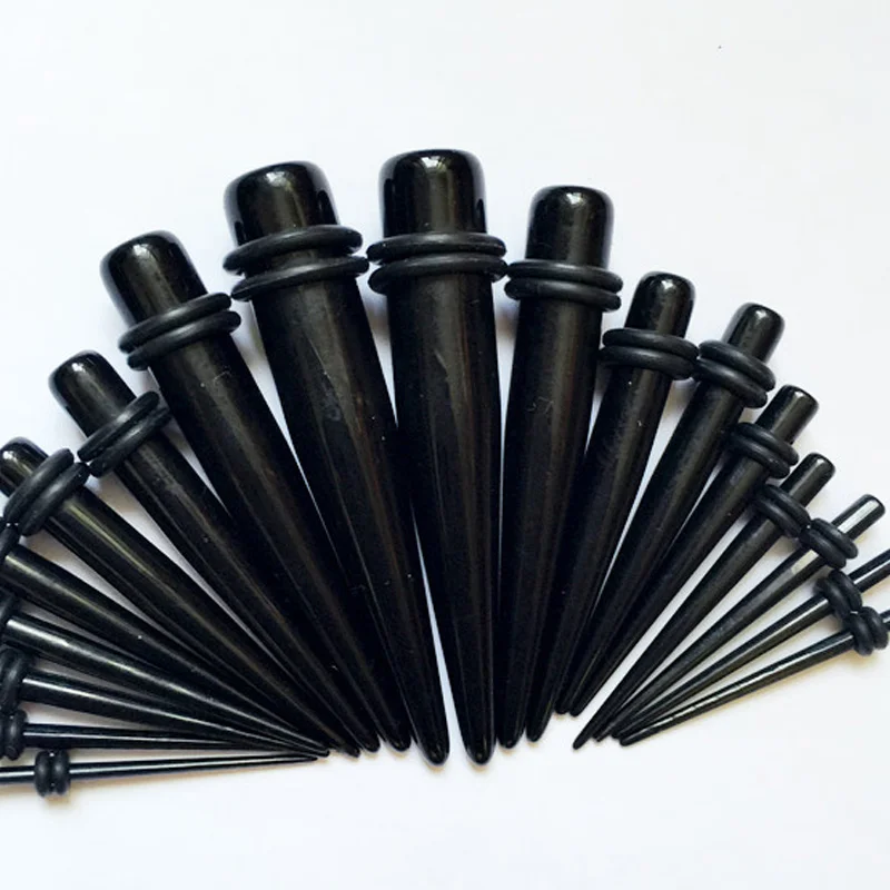 Новинка 18 шт/2 шт Набор для пирсинга черных ушей 00 г-14 г Tapers Plug Tunnel XIN