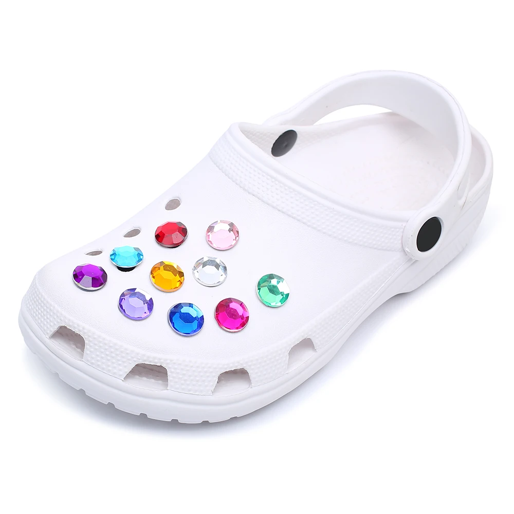 Single Sale 1pc Crystal2 PVC Shoe Charms,Shoe Buckles Accessories Fit Bands Bracelets  ,Kids Party X-mas Gift