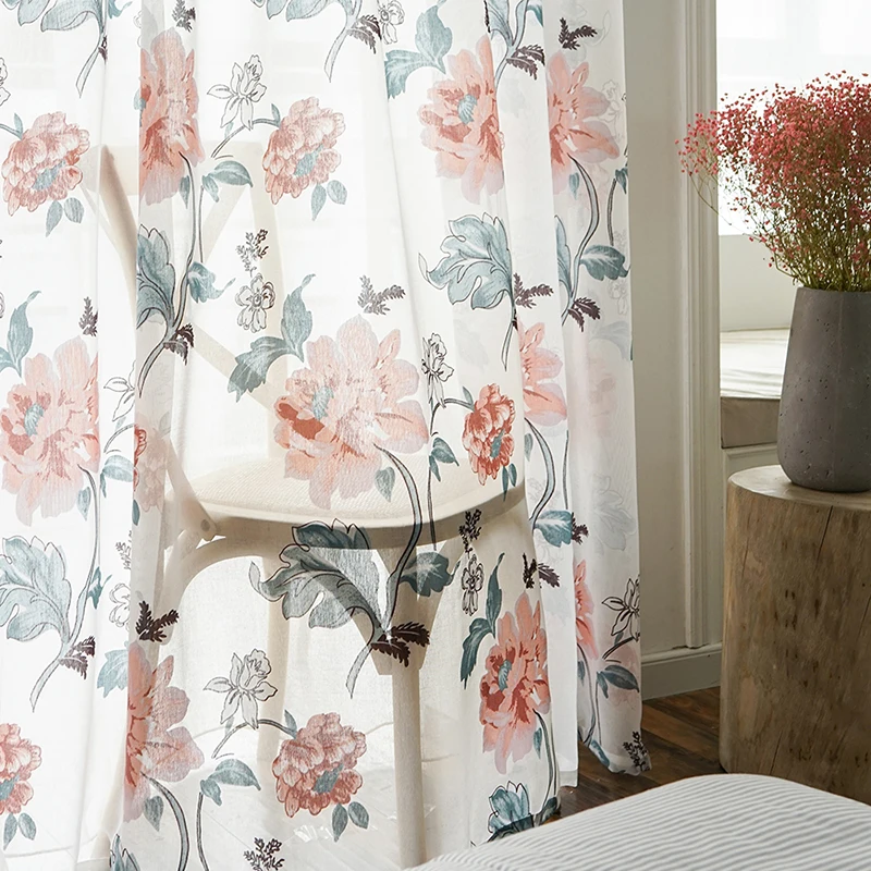 Соревнование CDIY Цветочный Тюль для Гостиная Спальня вуаль шторы Европа печатных
