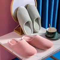 winter women home cotton slippers female soft plush slides couples indoor rabbit fur floor shoes bedroom warm suede flat slipper