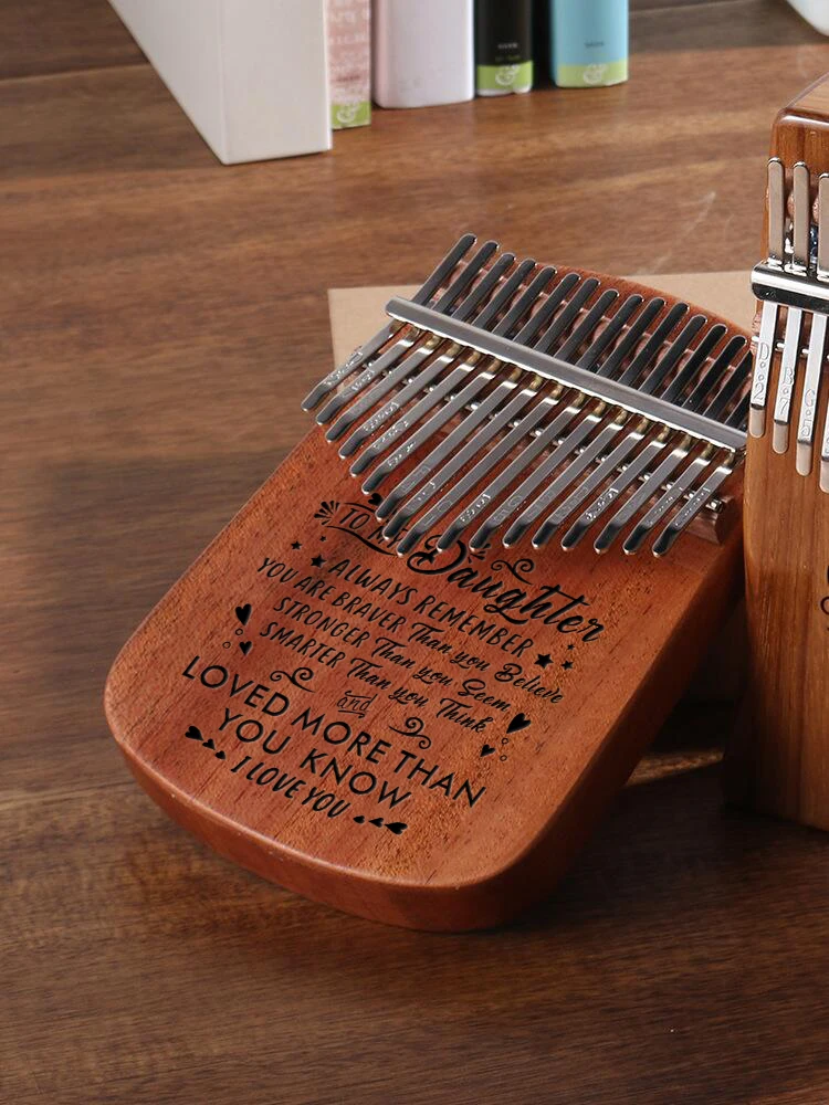Для дочери резьба дизайн makes17 клавиш Kalimba большой палец пианино на музыкальные