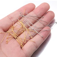 50pcs stainless steel gold plated ball pins length 20 25 30 35 40mm for beading diy earrings necklace jewelry making findings