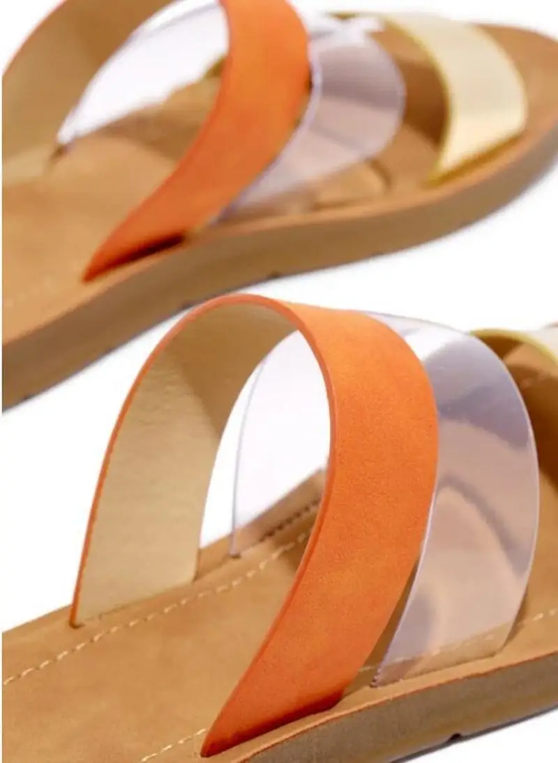 

Summer Women Slippers Patchwork Flat Open Toe Strap Transparent Beach Outdoor Slides Causal Fashion Sandals Ladies Shoes Female