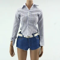 16 scale womens loose casual ol business wear striped shirt for 12 inch action figure