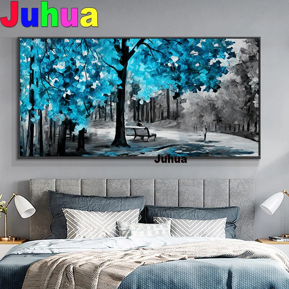 

Diamond mosaic Blue Tree Diy diamond painting full square new arrival diamond embroidery rhinestone 3d cross stitch Landscape,